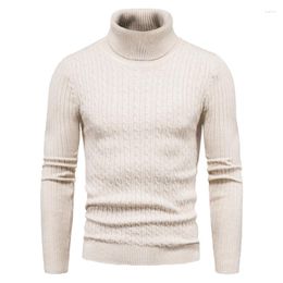 Herentruien goede kwaliteit mannen slanke fit elastische pullovers mannelijke solide casual winter zwarte turtelneck truiensizexxl