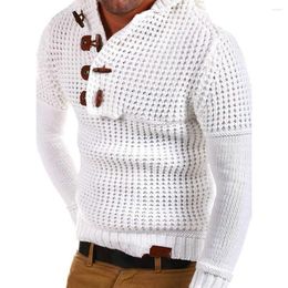 Pulls pour hommes grands hommes tricots Slim Fit à manches longues tricoté à carreaux mode côtelé poignets Vintage pulls