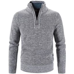 Herensweaters Grueso de Lana para Hombre Jersey Media Cremallera Cuello Alto Prenda Punto Delgado Primavera e Invierno 231005