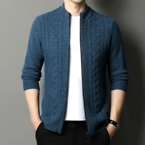 Suéteres masculinos Half Turtleneck lana pura Cardigan grueso Cardigan Corea Casual Otoño Alladas Matching Relling 220923