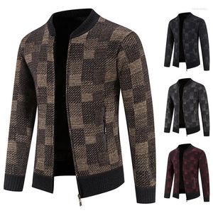 Chandails pour hommes Handsomeautomne et hiver manteau de tricot en peluche épais cardigan pull version coréenne veste tendance de la mode