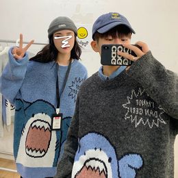 Suéteres para hombres Harajuku Japonés Retro Lindo Sésamo Street Suéter Mujeres sueltas Dibujos animados Anime Jumper Suéter de punto Hombres Ropa de calle Top J240123