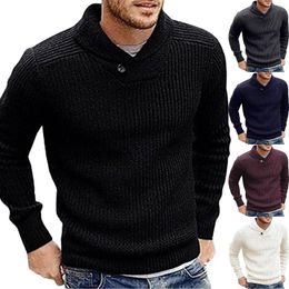 Pulls pour hommes Harajuku Pull tricoté Couleur unie Pulls simples Mode pour hommes à manches longues Dailywear Pull Homme 2023