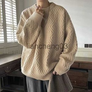 Chandails pour hommes Harajuku hommes pull tricoté automne hiver hauts hommes vêtements décontractés col rond gros tricot Cardigan hommes pull pulls chemises J231012