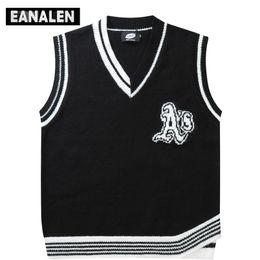 Pulls pour hommes Harajuku Retro College Boyfriend Wind Jumper Knit Pull Gilet Coréen Rayé Pull Sans Manches Grand-Père Ugly Pull Femmes Y2K 220926