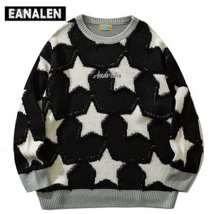 Pulls pour hommes Harajuku Vintage Star Knit Sweater Pull surdimensionné Pull esthétique épais Pull grand-père laid pull femme Y2K 230922