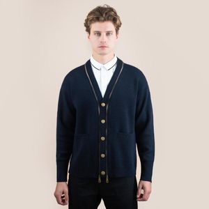 Herentruien Hellenwoody V-hals breien Cardigan Sweater Mens Zipper Cashmere