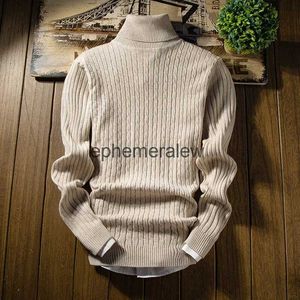 Herensweaters met hoge kraag, stretch, strak, effen kleur, gebreide trui, herfst en winter, warm, slank heren dieptepunt, S-2XLephemeralew