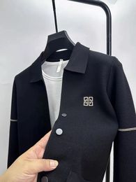 Suéteres masculinos de marca de alta qualidade bordado requintado cardigan de malha 2023 primavera e outono tendência coreano casual lapela suéter casaco 231018
