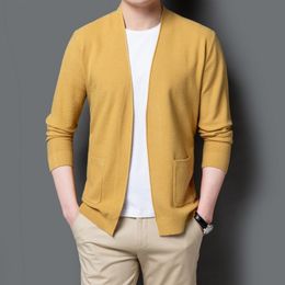 Pulls pour hommes haut de gamme marque printemps et automne Cardigan tricoté coréen pull mode tendance tricot manteau 230615
