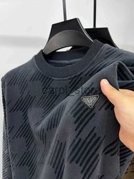 Herensweaters High-end merktrend bedrukte vintage trui voor heren 2023 herfst en winter nieuwe mode jacquard pluche verdikte gebreide trui J231225