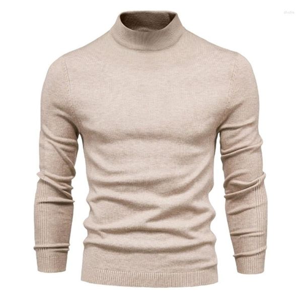 Suéteres para hombre, suéter de cuello alto, Otoño/Invierno 2023, tipo Baoyi, Top de punto, Jersey informal de moda gruesa, ropa K0028