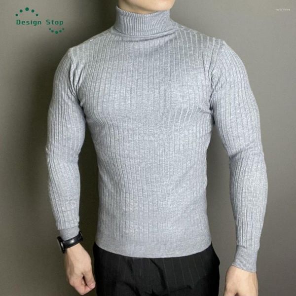 Pulls pour hommes Pull à col haut Pull tricoté Pull à col roulé en laine Chaud Pull décontracté pour hommes