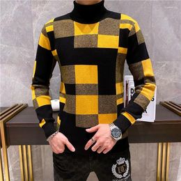 Men's Sweaters High Quality Autum Winter Designer Fashion Brand Luxury Knit Half Turtleneck Men Warm Woolen Pullover Sweater Bottoming