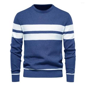 Herentruien Hoge kwaliteit herfst- en wintertrui met ronde hals Casual sport T-shirt met bijpassende kleur