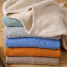 Herentruien Hoogwaardige mink Cashmere Sweater Heren O-Neck Design gebreide lange mouwen Pure Multi-Color Opti