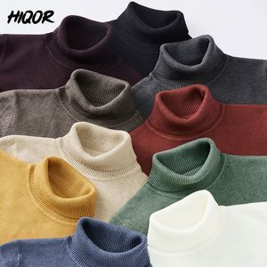 Heren Truien HIQOR 10 Kleuren Winter Coltrui Breien Truien Rollneck Gebreide Warme Mannelijke Jumper Slim Casual 221129