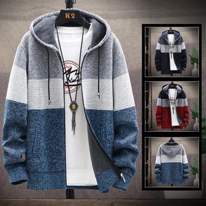 Pulls pour hommes Pull à capuche Pull froid Cardigan d'hiver Laine polaire Automne Chaud Lâche Zip Up Veste Mâle Manteau de tricot 231010