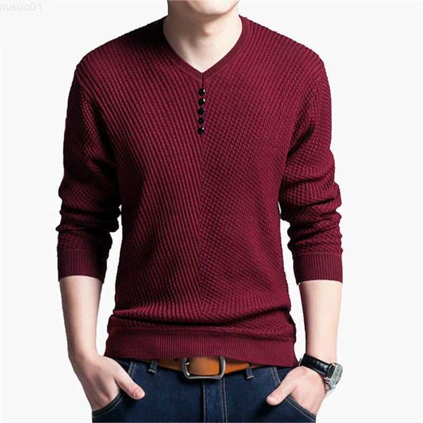 Pulls pour hommes Vente chaude Solide Couleur Pull Hommes Pull Casual À Manches Longues Marque Hommes Chandails De Haute Qualité Laine Cachemire Chandails L230719