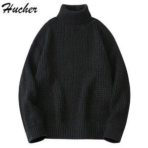 Herentruien Huzer Mens gebreide Turtleneck Sweater Sweater Men Winter Casual Oversized Vintage Jumper mannelijke Koreaanse modesweaters voor mannen 230302