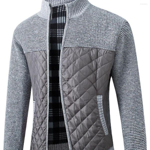 Hommes chandails veste hiver coupe-vent à manches longues fermeture éclair manteaux Cardigan classique coupe ajustée épais pull tricoté Cardigans