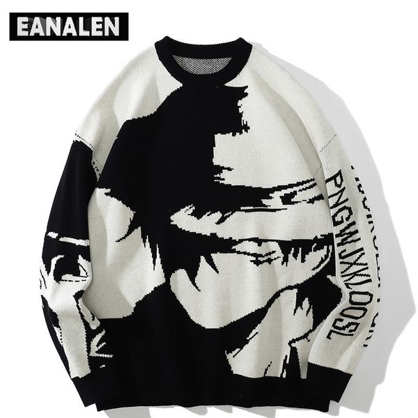 Pulls pour hommes Pull de dessin animé japonais hommes Harajuku rétro vidéo pull moche transpiration pull surdimensionné pull tricoté femme 220926