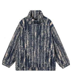 Pulls pour hommes KAPITAL 20AW Cachemire Col Haut Pull Pull Polaire Ligne Plume Impression Pour Hommes Et Femmes 230810