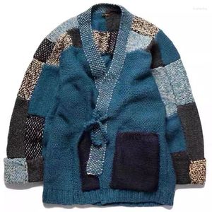 Pulls masculins Kapital American Retro Tricot Cardigan Robe Kimono Patchwork Sweater Hirata Kazuhiro Style ethnique