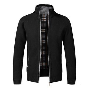 Chandails pour hommes Cardigan en tricot hiver Zip-up Vintage chaud polaire vêtements sur Slim Fit mâle Style coréen Golf survêtement manteau 221130