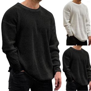 Les pulls pour hommes tricot pull couleur solide rond cou de manche longue pulvérisation pour hommes chemises graphiques T-shirt Pack pour hommes