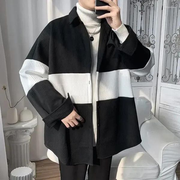 Suéteres masculinos tejidos para hombres chaqueta de abrigo ropa cardigan empalmado diseñador negro de lujo moda 2024 espesos invierno x s maletrería a