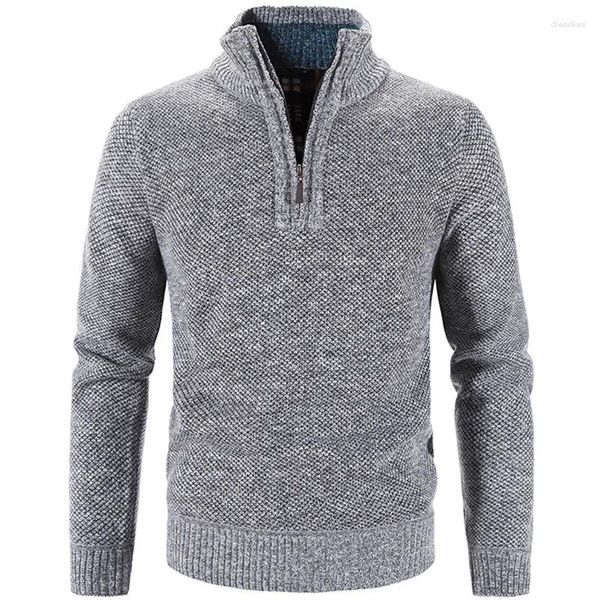 Pulls pour hommes Pull tricoté Automne Hiver Designer Vêtements Polaire Plus épais Demi-fermeture à glissière Col roulé Chaud pour hommes Pulls Mâle