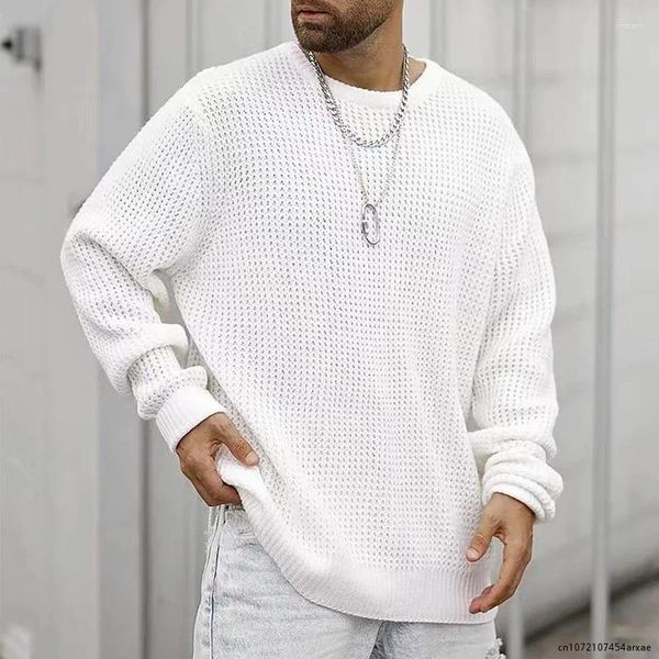 Sweaters para hombres Sweater Sweter Extervasos Top Outumn Winter Fashion Color sólido Solicio