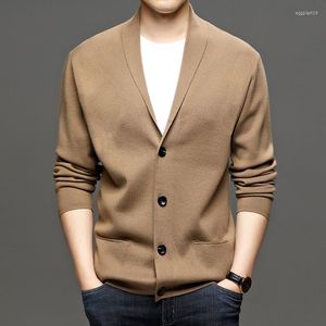 Chandails pour hommes cardigan coréen pull pour hommes haut en tricot vêtements pour hommes noir à manches longues col en v wweater veste oversize manteau S-3XL