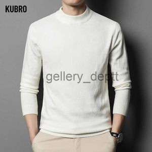 Ponts masculins Kubro Men Sweater Half-Turtleneck Slim Fit Long Highend Highend Casual Knitting Base Shirt Automne Hiver New Trend Fashion J230920
