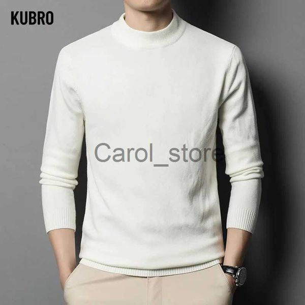 Ponts masculins Kubro Men Sweater Half-Turtleneck Slim Fit Long Highend Highend Casual Knitting Base Shirt Automne Hiver New Trend Fashion J231220