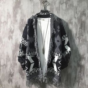 Sweaters voor heren Lazy Style Sweater Men en vrouwen losse Cardigan Street Retro gescheurde katten snithuizen brei Longsleved Japanse top 231120