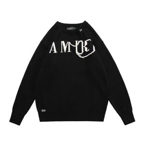 Sweaters de hombres LOGO LOGO TASSEL JACQUARD High Street Round Neck Suéter Parlero Pareja Knitwear Women Black