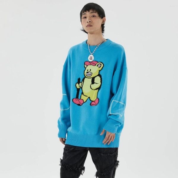 Pulls pour hommes à manches longues Design surdimensionné Harajuku hommes vêtements japonais Kawaii dessin animé Streetwear hommes vêtements d'hiver pull mode