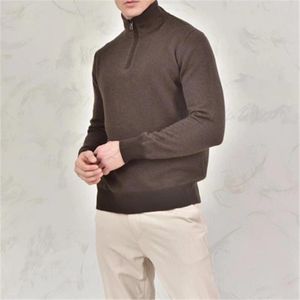 Pulls pour hommes LP cadeau du roi pull pour hommes la meilleure laine côtelée col en tricot haut de luxe design demi-zippé pull mâle