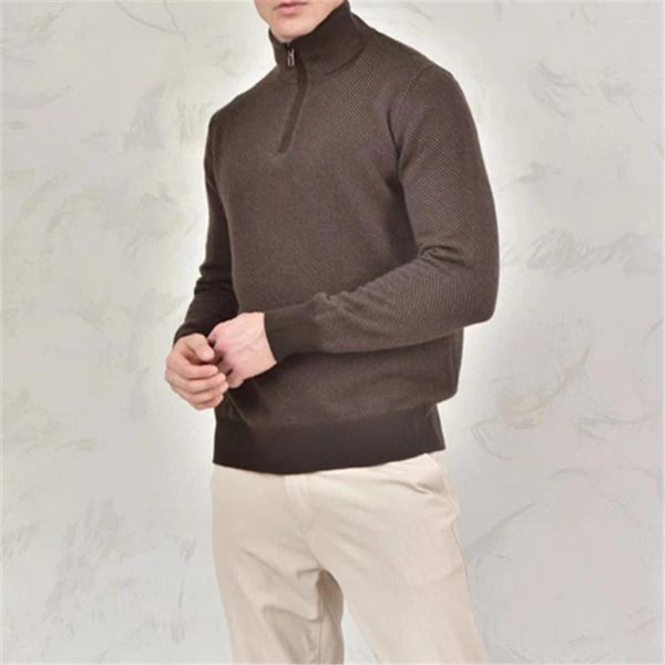 Suéteres para hombres LP Gift Of King Sweater para hombres La mejor lana Rib Knit Collar Top Diseño de lujo Media cremallera Jersey Masculino