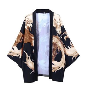Heren truien mannelijke vest sweater mode kimono top shirt oversized shirts patroon bedrukte blouse man vestigaars's