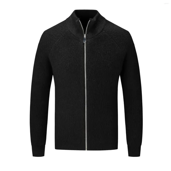 Pulls pour hommes Mâle Full Zip Cardigan Unisexe Col à revers Raglan Manches Casual Pull côtelé