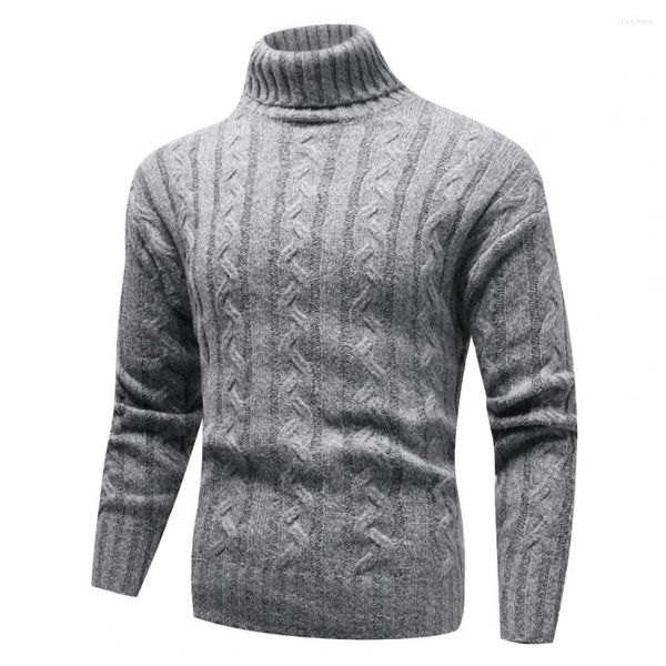 Chandails pour hommes tricots pour hommes élégant 3D coupe hiver pull automne couleur unie épaissi chaud pull vêtements