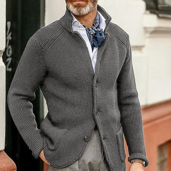 Chandails pour hommes hommes hommes manteau loisirs hiver boutonné cardigan manteaux veste formelle tricoté tricots lâche loungewear