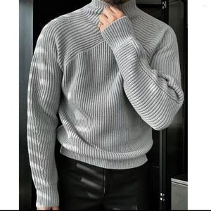 Pulls pour hommes Automne Hiver Coréen Street Loisirs Col Haut Tricoté Hommes Personnalité Top Fashion Business Knitwear Vêtements 5XL