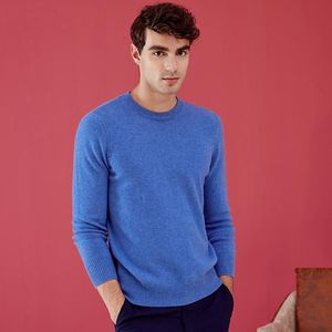 Pulls pour hommes Pull en cachemire de couleur pure à col rond pour hommes