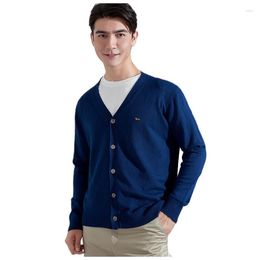 Hommes chandails hommes automne hiver affaires col en v tricoté pull coton Harmont broderie Jersey Cardigan Blaine garder au chaud