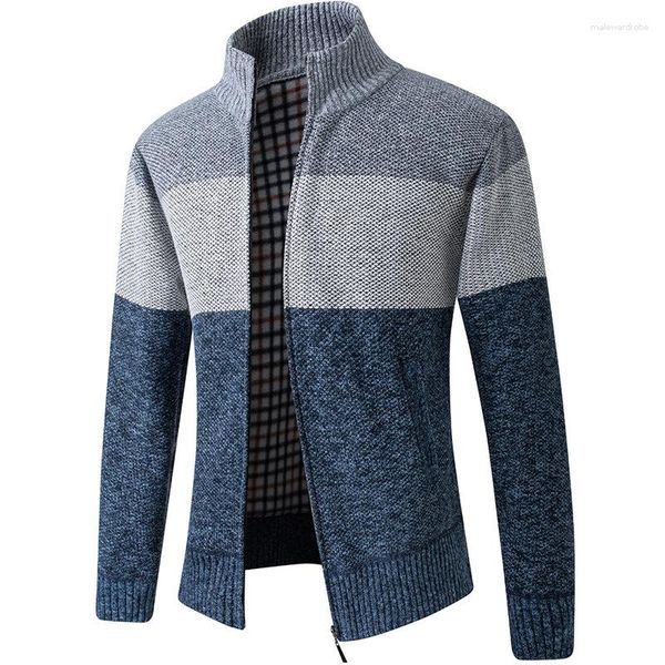 Suéteres para hombre, cárdigan para hombre, suéter, Otoño Invierno 2023, cuello levantado, ropa informal cálida de moda para hombre, además de chaqueta de punto de terciopelo