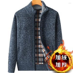 Hommes chandails hommes Cardigan fermeture éclair noir gris bleu tricoté pull 2023 automne hiver affaires décontracté épaissi tricot veste hommes